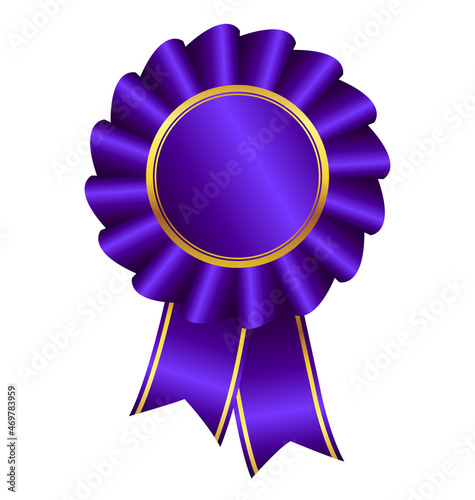 beautiful purple ribbon award with gold accents