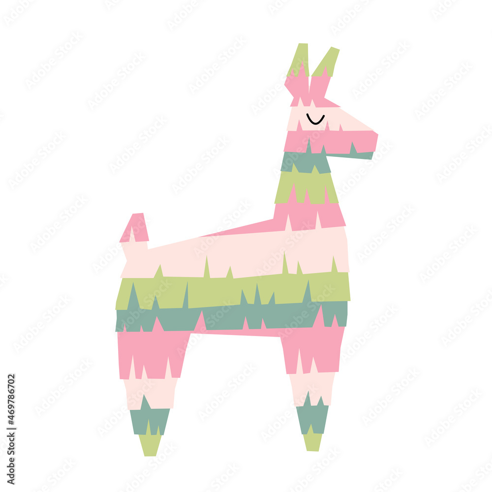 Mexican lama pinata for party fiesta. Colorful decoration made of paper.  Vector illustration Stock Vector | Adobe Stock