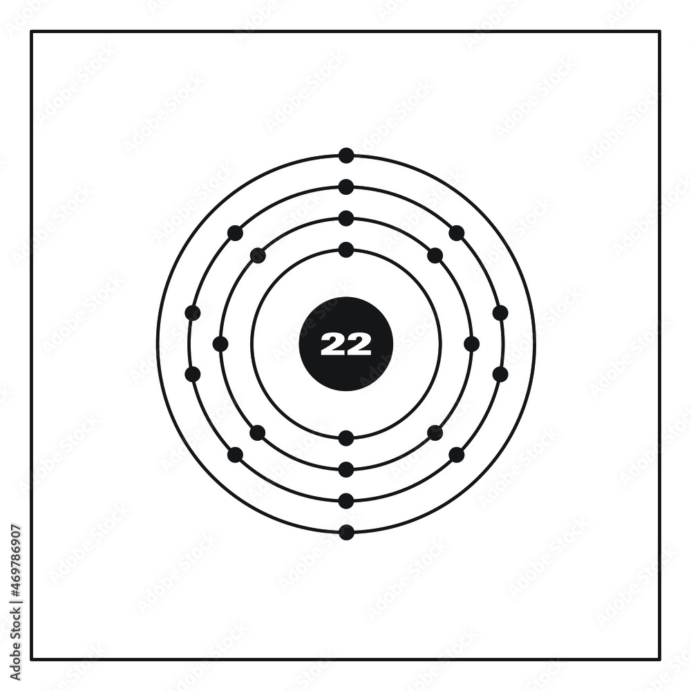 Bohr model representation of the titanium atom, number 22 and symbol Ti.
Conceptual vector illustration of titanium atom and electron configuration 2, 8, 10, 2. Bohr model representation of the titanium atom, number 22 and symbol Ti.
Conceptual vector illustration of titanium atom and electron configuration 2, 8, 10, 2.