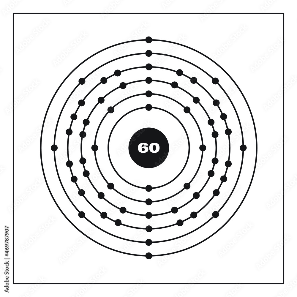 Bohr model representation of the neodymium atom, number 60 and symbol Nd.
Conceptual vector illustration of neodymium atom and electron configuration 2, 8, 18, 22, 8, 2. Bohr model representation of the neodymium atom, number 60 and symbol Nd.
Conceptual vector illustration of neodymium atom and electron configuration 2, 8, 18, 22, 8, 2.