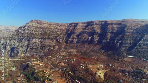 Aerial view of the lebanese mountains. Geology