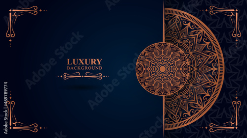 Luxury mandala design background template for birthday and other holiday, print, poster, cover, brochure, flyer, banner © graphicstockbd