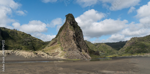 Rock formation at Karekare beach, New Zealand