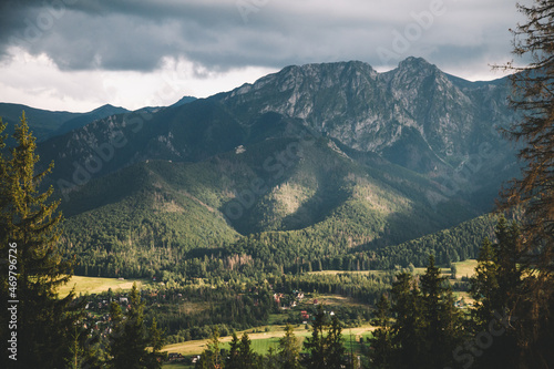 Mountain peaks. Tatra Mountains in Poland  View of the Giewont.