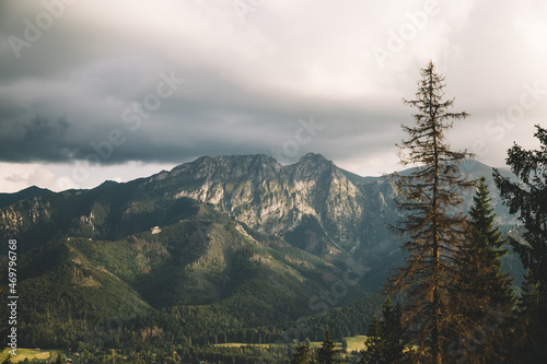 Fototapeta Naklejka Na Ścianę i Meble -  Mountain peaks. Tatra Mountains in Poland: View of the Giewont.