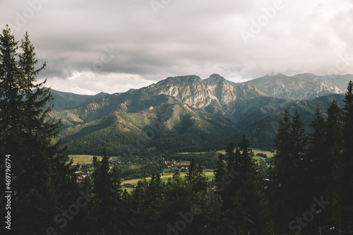 Mountain peaks. TTara Mountains in Poland: View of the Giewont.