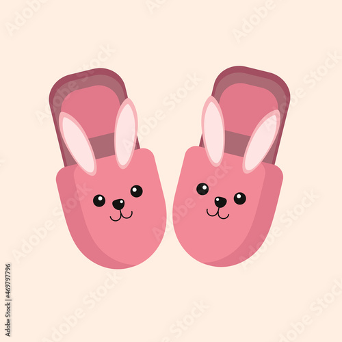 Pink bunny slippers for use in clipart