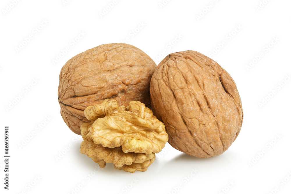 closeup of walnuts isolated closeup of walnuts isolated