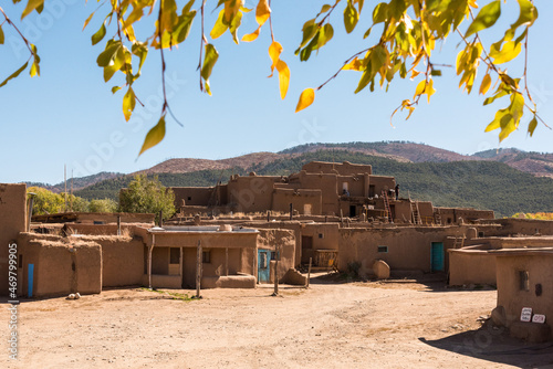 Scenic Taos Pueblo village in New Mexico photo