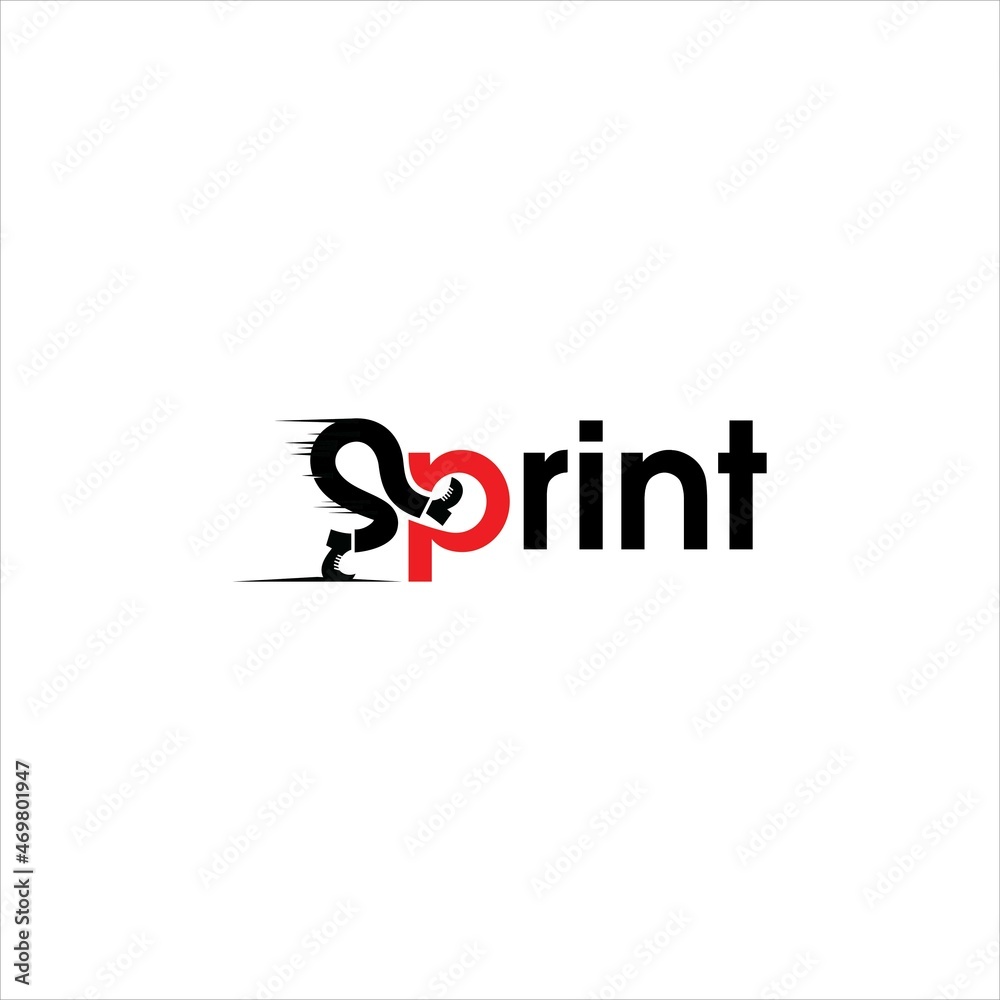 word sprint logo vector template