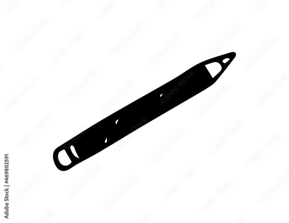 hand drawn doodle sketch black silhouette of a pencil hand drawn doodle sketch black silhouette of a pencil