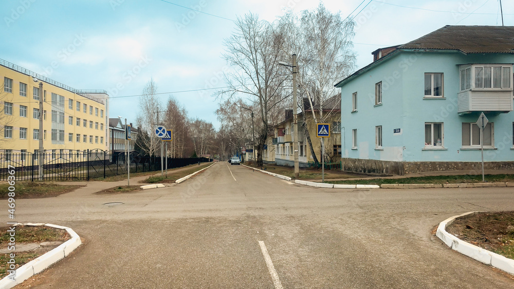 A crossroads in a small provincial town.