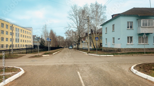 Fototapeta Naklejka Na Ścianę i Meble -  A crossroads in a small provincial town.