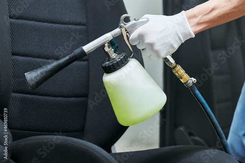 Car Cleaning by air gun stock photo. Image of automobile - 252678332