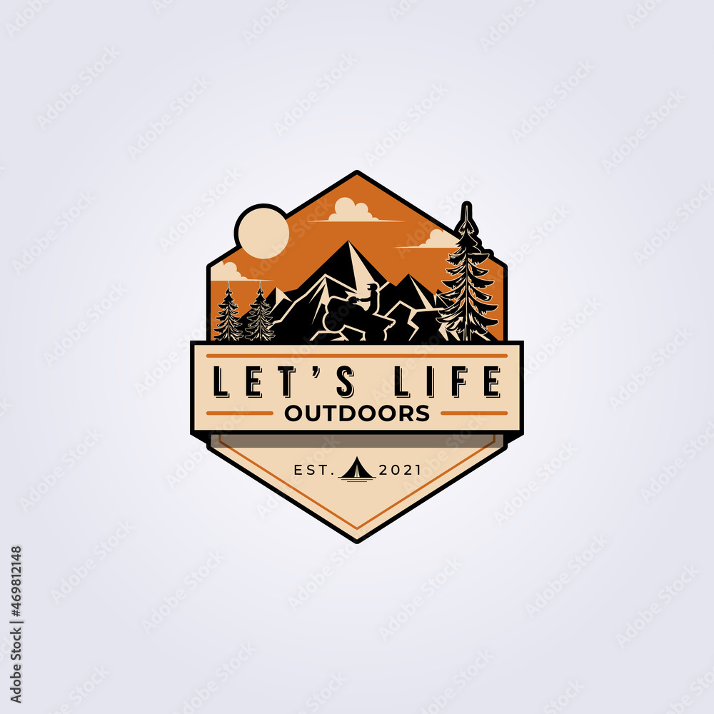 adventure logo emblem badge vector illustration design