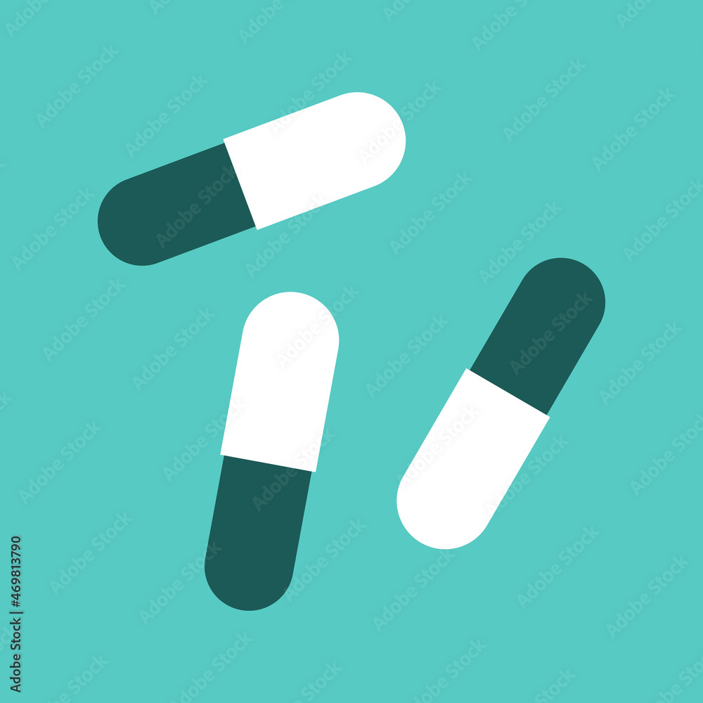 Medicine Capsule Pills Symbol Icon Sign with Blue Background. Vector Image. Medicine Capsule Pills Symbol Icon Sign with Blue Background. Vector Image.