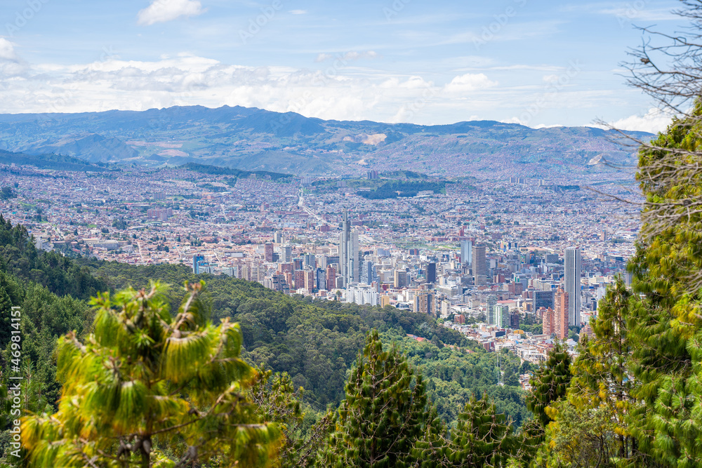 View of the center of Bogota City from the eastern hills.