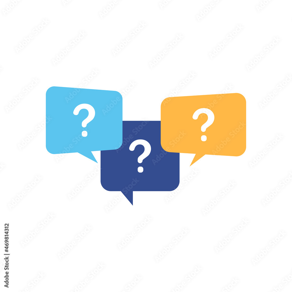 Question speech bubbles. Question mark symbol on white background Question speech bubbles. Question mark symbol on white background