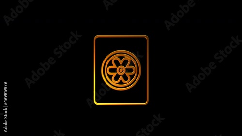 Mahjong Tile One of Circles 3D Animation with Alpha Channel