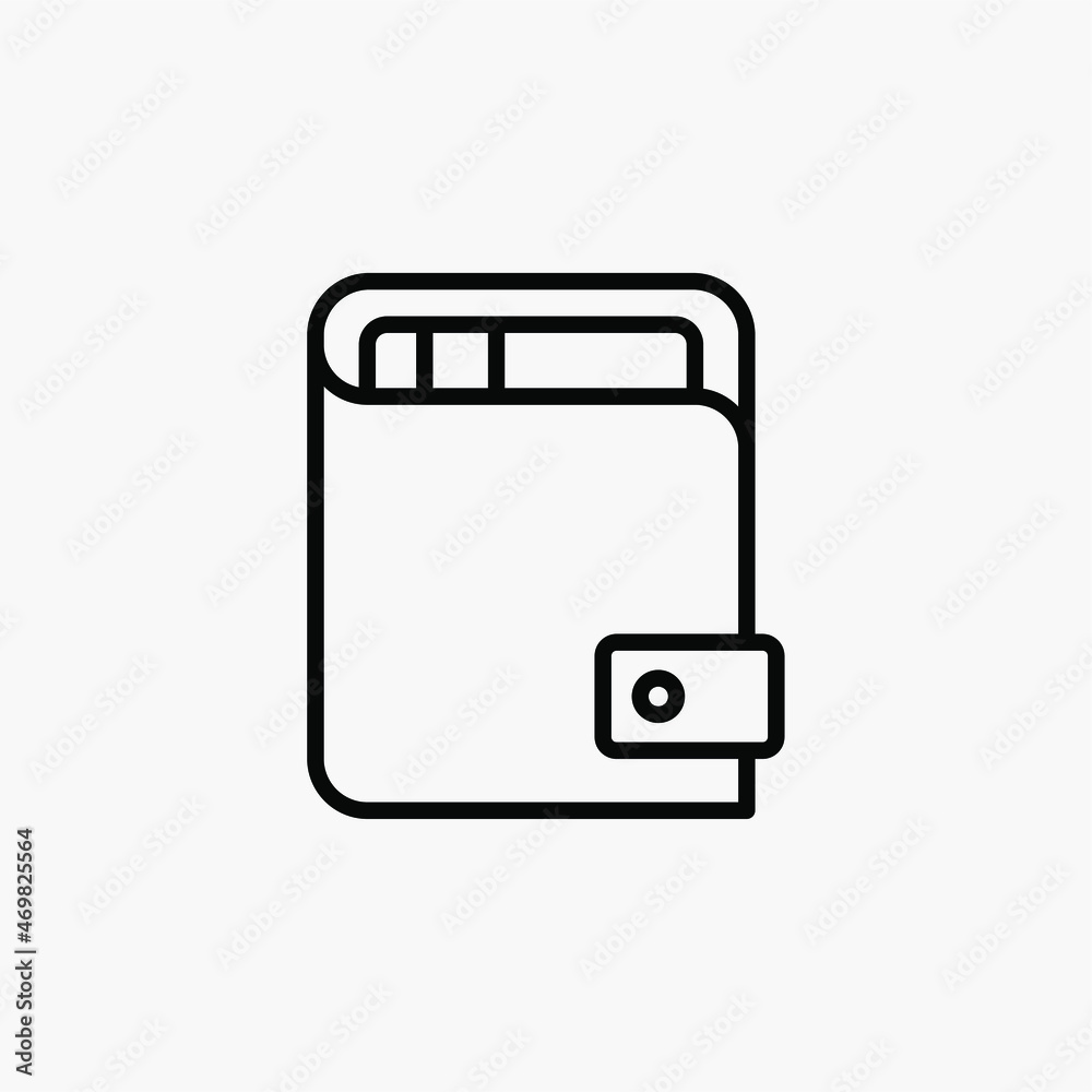 Wallet, saving line icon, vector, illustration, logo template. Suitable for many purposes. Wallet, saving line icon, vector, illustration, logo template. Suitable for many purposes.