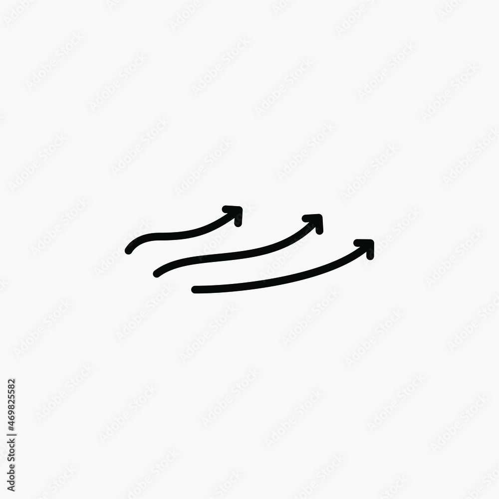 Fototapeta premium Wind, air, arrow line icon, vector, illustration, logo template. Suitable for many purposes.