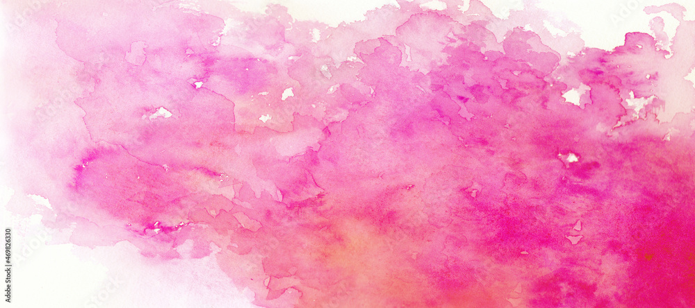 ピンク色の水彩背景イラスト、水彩テクスチャ素材　
