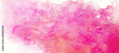 ピンク色の水彩背景イラスト、水彩テクスチャ素材　