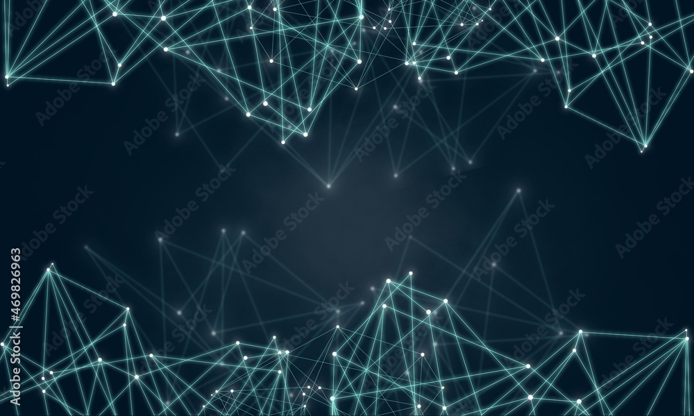 未来の３dネットワーク構造を可視化したテクノロジー背景壁紙素材 4 3d Network Technology In Future Background Stock Illustration Adobe Stock