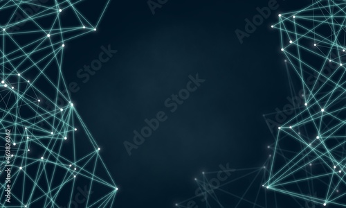 未来の３Dネットワーク構造を可視化したテクノロジー背景壁紙素材(3) 3D network technology in future background