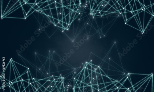 未来の３Dネットワーク構造を可視化したテクノロジー背景壁紙素材(4) 3D network technology in future background
