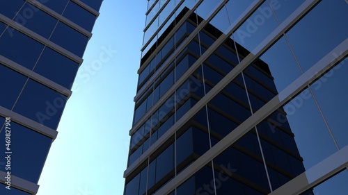 Glass mirror of the facade of buildings.