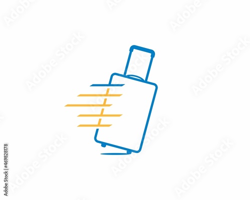 Traveling bag with line art logo