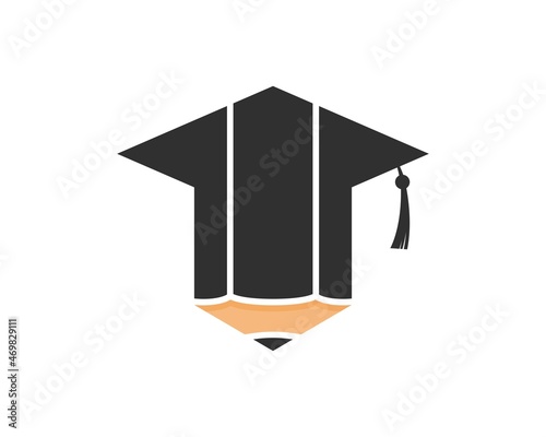 Pencil stripes with graduation hat on the top