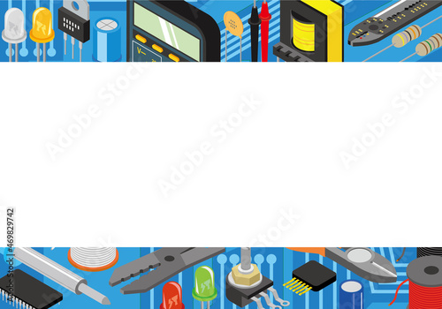 電子部品のフレームイラスト