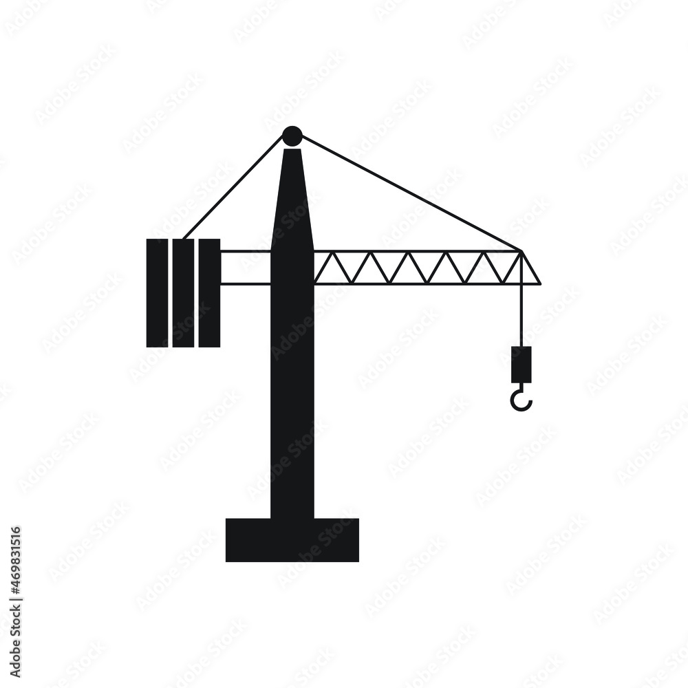 Building crane Icon design isolated on white background
