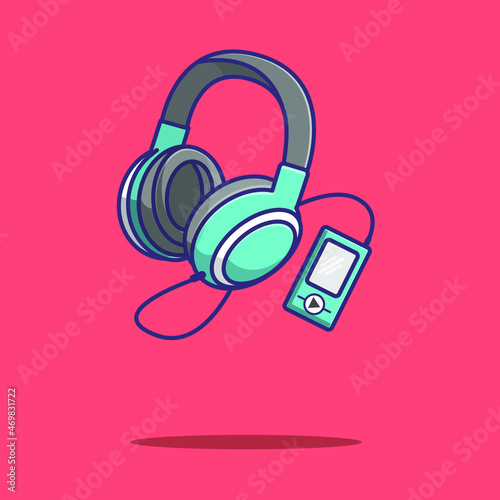 headphones and mp3 player vector illustration