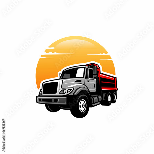 trucking - dump truck - semi truck isolated vector