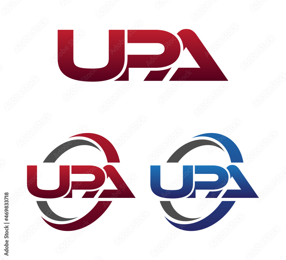 Modern 3 Letters Initial logo Vector Swoosh Red Blue UPA	
 - obrazy, fototapety, plakaty 