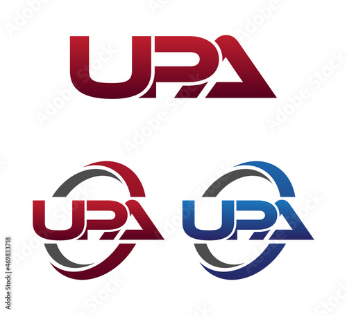 Free Download Modern 3 Letters Initial logo Vector Swoosh Red Blue UPA	
 - GFXLoad