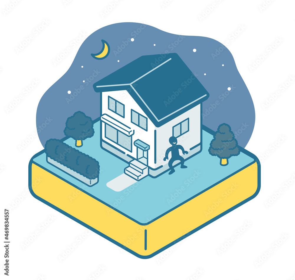 Fototapeta premium A thief is invading a house