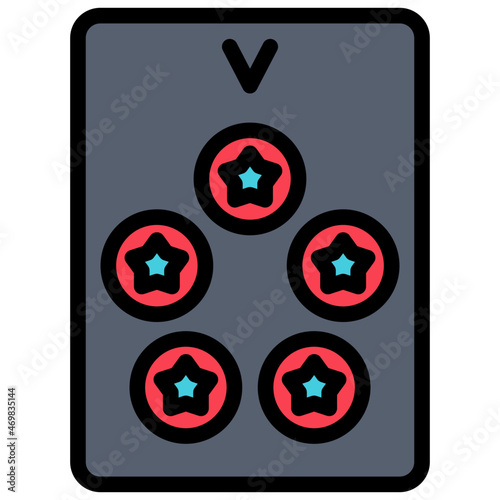 five of pentacles filled outline icon