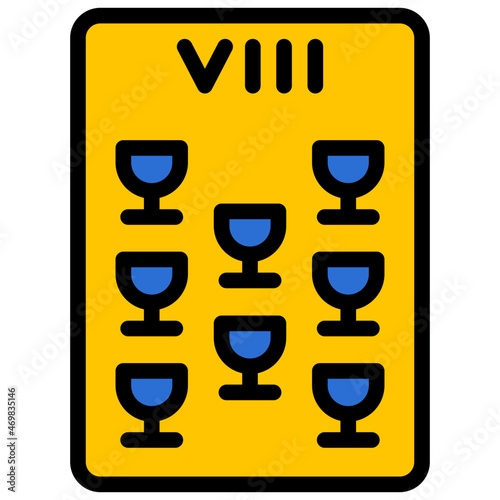 eight of cups filled outline icon