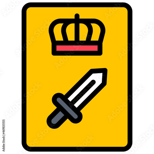 king of swords filled outline icon