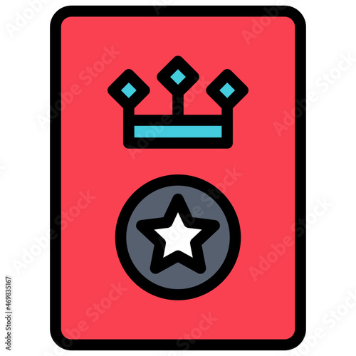 queen of pentacles filled outline icon