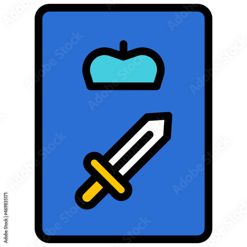 page of swords filled outline icon
