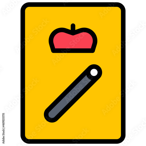 page of wands filled outline icon