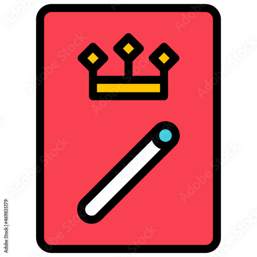 queen of wands filled outline icon