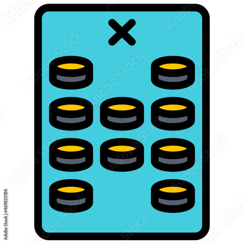 ten of pentacles filled outline icon