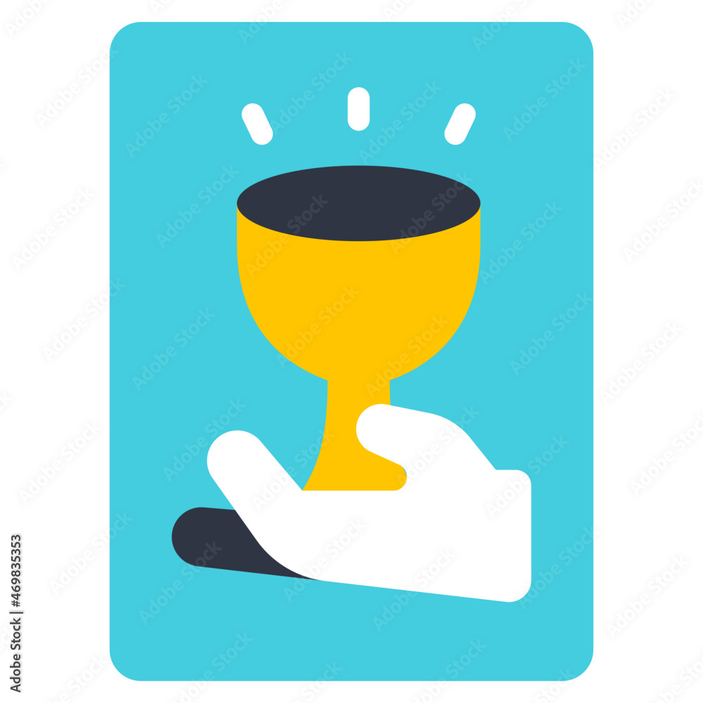 Fototapeta premium ace of cups flat icon
