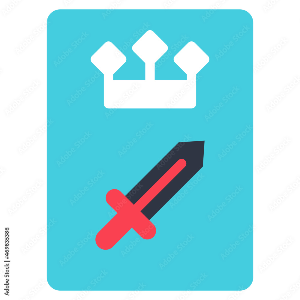 queen of swords flat icon